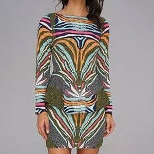 EUC Mara Hoffman Tribal Print Peplum Dress, Size 2